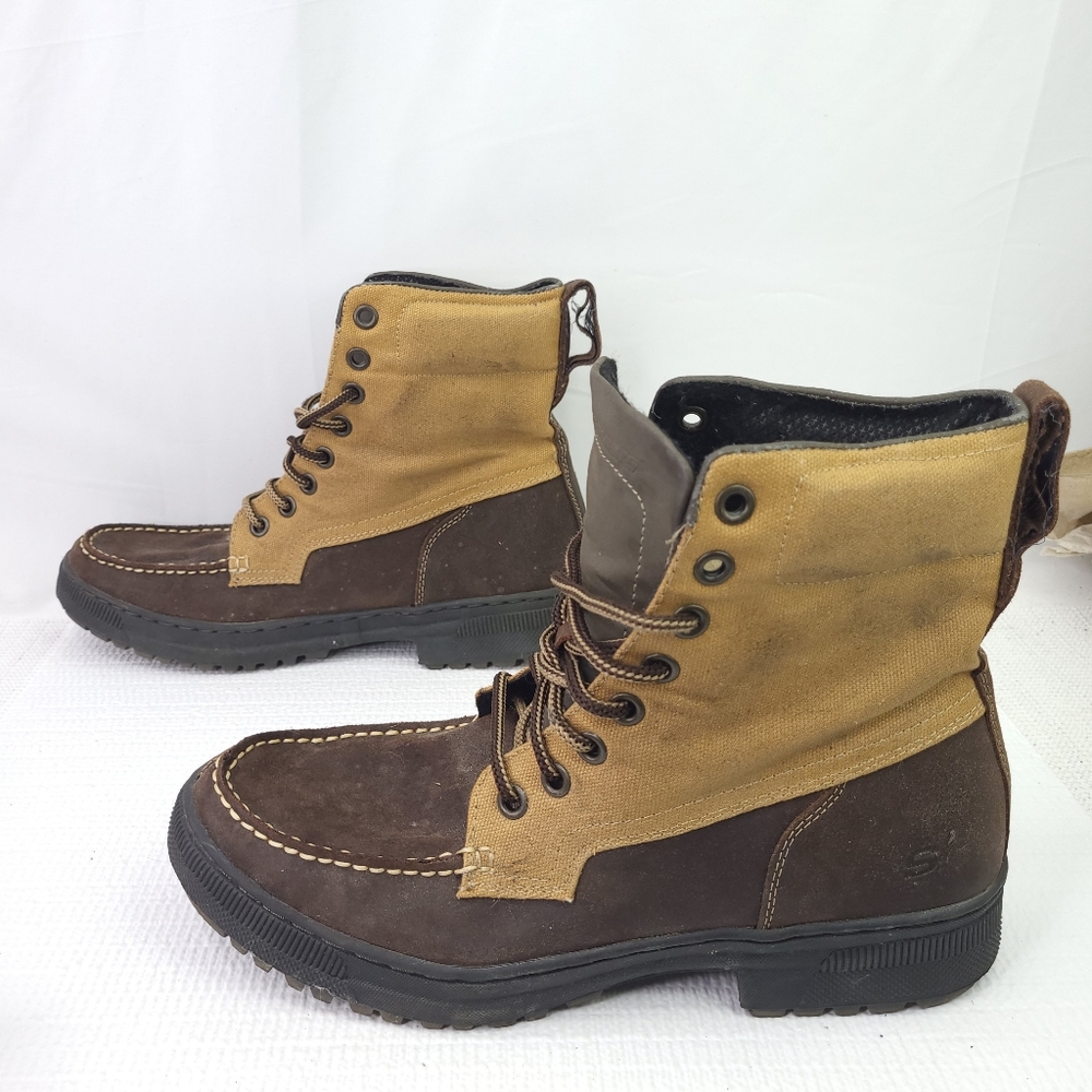SKECHERS Denton Westlee Combat Boots Moc Toe Lace Up Shoes 62965 Mens Size 11 - Picture 3 of 6
